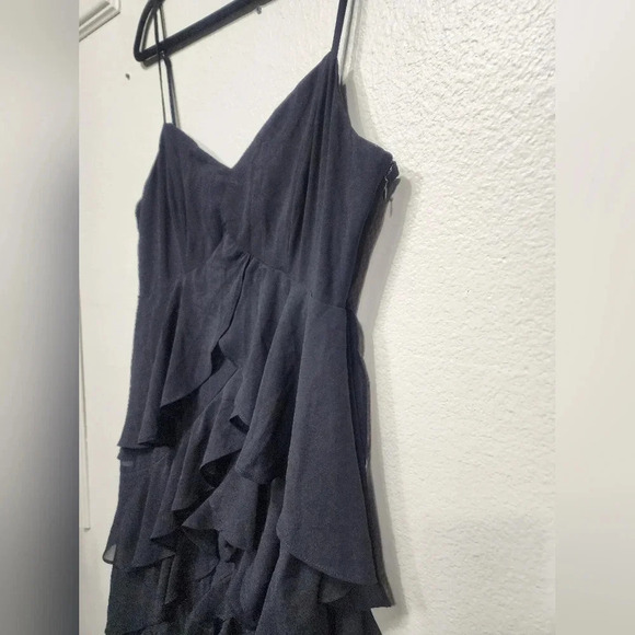 Lulu's Regal Moment Black Sleeveless Ruffled Tiered Maxi Dress Wedding Party - Picture 8 of 10